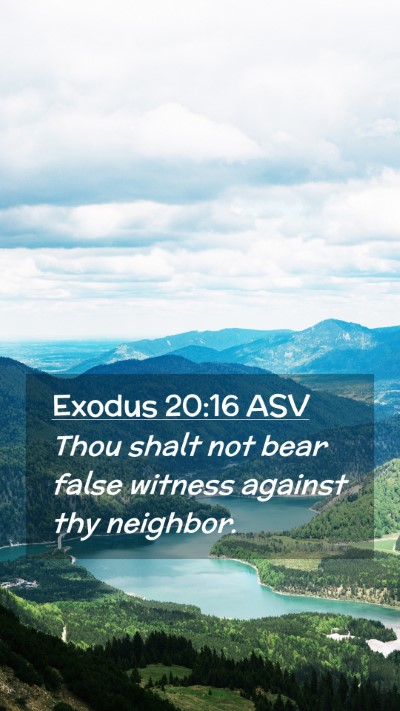 Picture 02 - Exodus 20:16 ASV Mobile Phone Wallpaper - Thou shalt not bear false witness against thy - Mobile Bible Verse Wallpaper