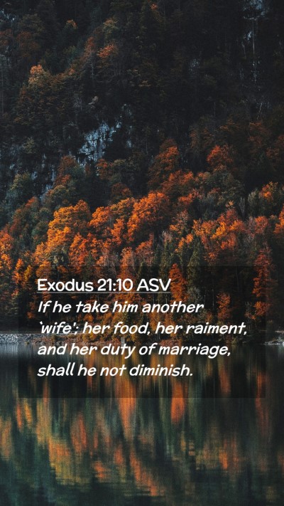 Picture 02 - Exodus 21:10 ASV Mobile Phone Wallpaper - If he take him another `wife'; her food, her - Mobile Bible Verse Wallpaper