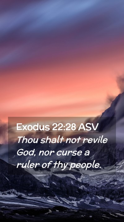 Picture 02 - Exodus 22:28 ASV Mobile Phone Wallpaper - Thou shalt not revile God, nor curse a ruler of - Mobile Bible Verse Wallpaper