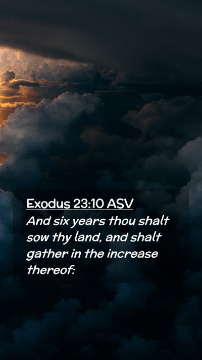 Picture 02 - Exodus 23:10 ASV Mobile Phone Wallpaper - And six years thou shalt sow thy land, and shalt - Mobile Bible Verse Wallpaper