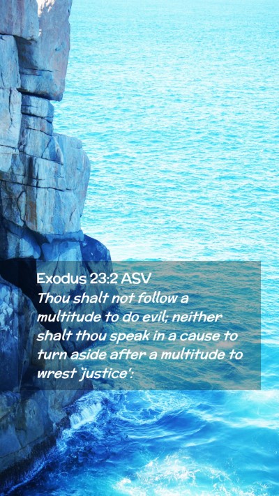 Picture 02 - Exodus 23:2 ASV Mobile Phone Wallpaper - Thou shalt not follow a multitude to do evil; - Mobile Bible Verse Wallpaper