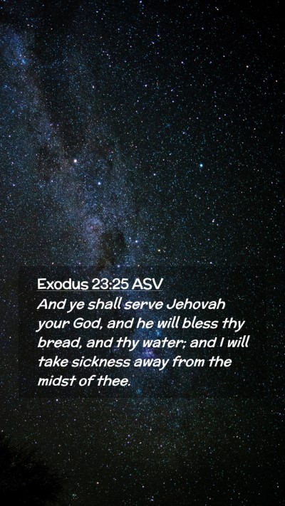 Picture 02 - Exodus 23:25 ASV Mobile Phone Wallpaper - And ye shall serve Jehovah your God, and he will - Mobile Bible Verse Wallpaper
