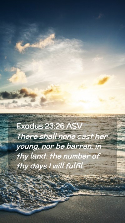Picture 02 - Exodus 23:26 ASV Mobile Phone Wallpaper - There shall none cast her young, nor be barren, - Mobile Bible Verse Wallpaper