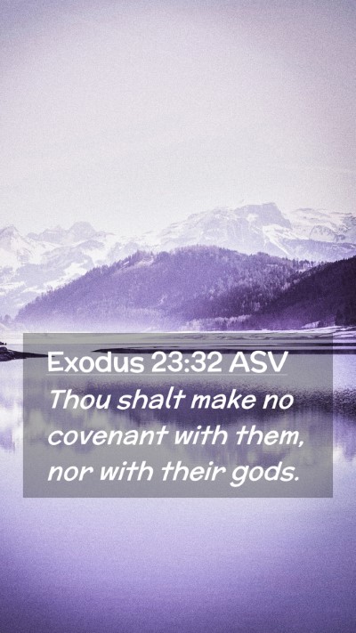 Picture 02 - Exodus 23:32 ASV Mobile Phone Wallpaper - Thou shalt make no covenant with them, nor with - Mobile Bible Verse Wallpaper