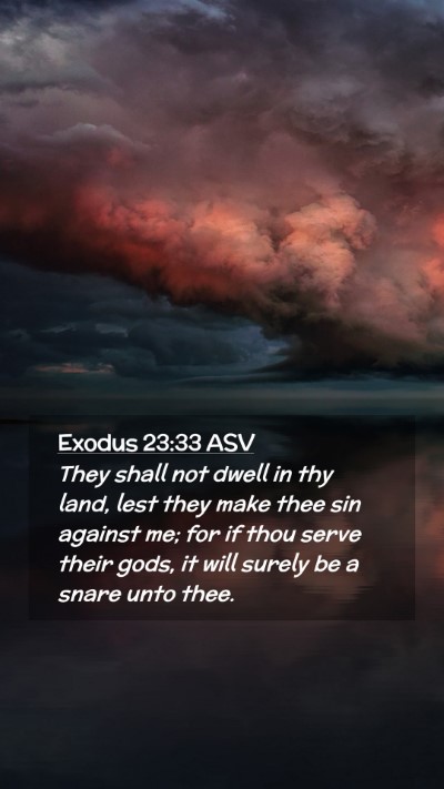 Picture 02 - Exodus 23:33 ASV Mobile Phone Wallpaper - They shall not dwell in thy land, lest they make - Mobile Bible Verse Wallpaper