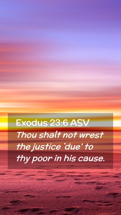Picture 02 - Exodus 23:6 ASV Mobile Phone Wallpaper - Thou shalt not wrest the justice `due' to thy - Mobile Bible Verse Wallpaper