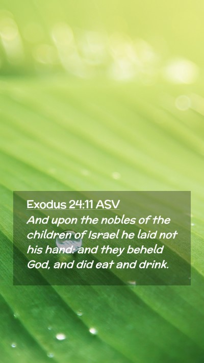 Picture 02 - Exodus 24:11 ASV Mobile Phone Wallpaper - And upon the nobles of the children of Israel he - Mobile Bible Verse Wallpaper