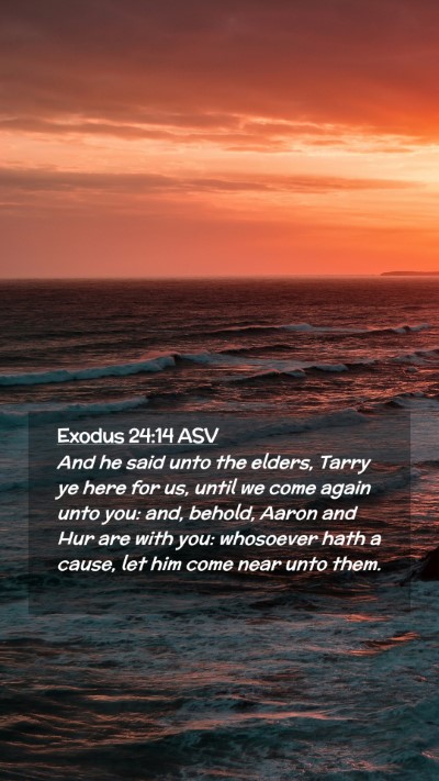 Picture 02 - Exodus 24:14 ASV Mobile Phone Wallpaper - And he said unto the elders, Tarry ye here for - Mobile Bible Verse Wallpaper