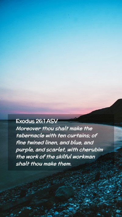 Picture 02 - Exodus 26:1 ASV Mobile Phone Wallpaper - Moreover thou shalt make the tabernacle with ten - Mobile Bible Verse Wallpaper