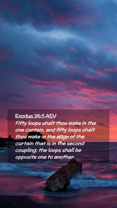 Picture 02 - Exodus 26:5 ASV Mobile Phone Wallpaper - Fifty loops shalt thou make in the one curtain, - Mobile Bible Verse Wallpaper