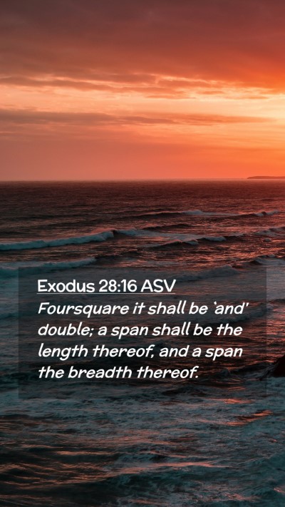 Picture 02 - Exodus 28:16 ASV Mobile Phone Wallpaper - Foursquare it shall be `and' double; a span shall - Mobile Bible Verse Wallpaper