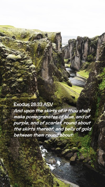 Picture 02 - Exodus 28:33 ASV Mobile Phone Wallpaper - And upon the skirts of it thou shalt make - Mobile Bible Verse Wallpaper