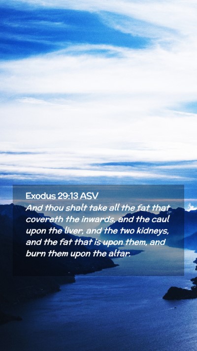 Picture 02 - Exodus 29:13 ASV Mobile Phone Wallpaper - And thou shalt take all the fat that covereth the - Mobile Bible Verse Wallpaper