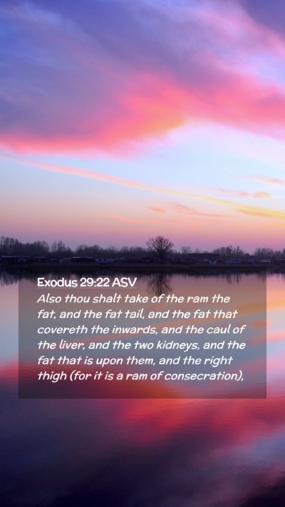 Picture 02 - Exodus 29:22 ASV Mobile Phone Wallpaper - Also thou shalt take of the ram the fat, and the - Mobile Bible Verse Wallpaper
