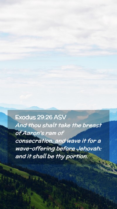 Picture 02 - Exodus 29:26 ASV Mobile Phone Wallpaper - And thou shalt take the breast of Aaron's ram of - Mobile Bible Verse Wallpaper