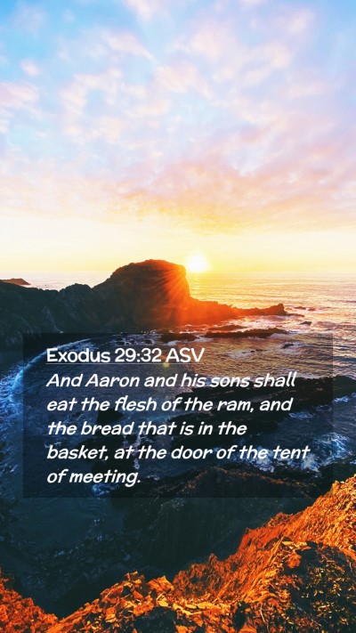 Picture 02 - Exodus 29:32 ASV Mobile Phone Wallpaper - And Aaron and his sons shall eat the flesh of the - Mobile Bible Verse Wallpaper