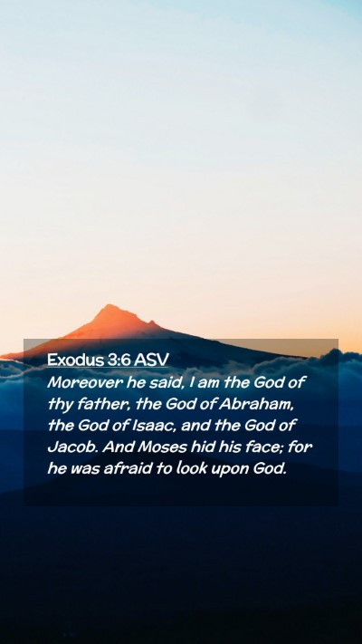 Picture 02 - Exodus 3:6 ASV Mobile Phone Wallpaper - Moreover he said, I am the God of thy father, the - Mobile Bible Verse Wallpaper