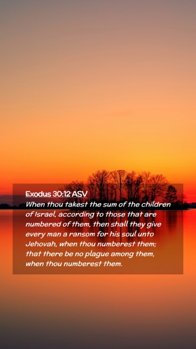 Picture 02 - Exodus 30:12 ASV Mobile Phone Wallpaper - When thou takest the sum of the children of - Mobile Bible Verse Wallpaper