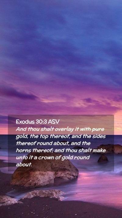 Picture 02 - Exodus 30:3 ASV Mobile Phone Wallpaper - And thou shalt overlay it with pure gold, the top - Mobile Bible Verse Wallpaper