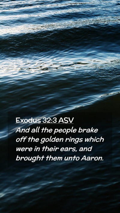 Picture 02 - Exodus 32:3 ASV Mobile Phone Wallpaper - And all the people brake off the golden rings - Mobile Bible Verse Wallpaper
