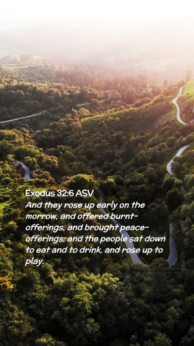 Picture 02 - Exodus 32:6 ASV Mobile Phone Wallpaper - And they rose up early on the morrow, and offered - Mobile Bible Verse Wallpaper