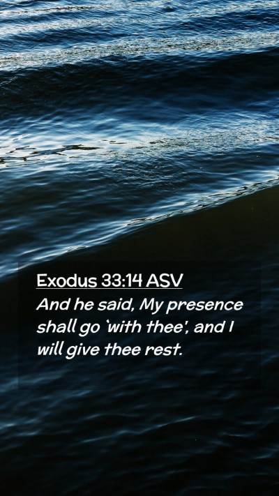 Picture 02 - Exodus 33:14 ASV Mobile Phone Wallpaper - And he said, My presence shall go `with thee', - Mobile Bible Verse Wallpaper