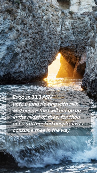 Picture 02 - Exodus 33:3 ASV Mobile Phone Wallpaper - unto a land flowing with milk and honey: for I - Mobile Bible Verse Wallpaper