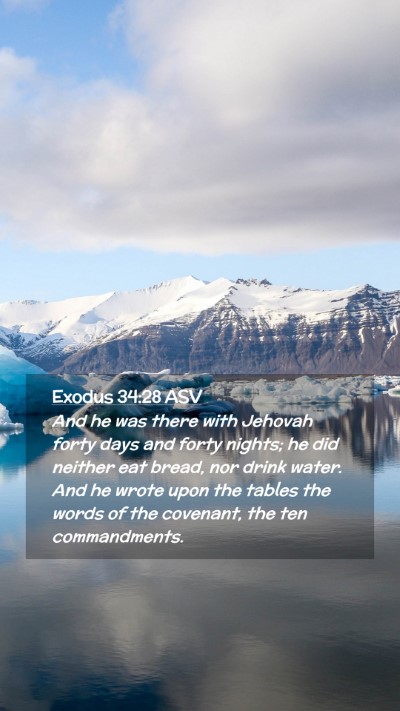 Picture 02 - Exodus 34:28 ASV Mobile Phone Wallpaper - And he was there with Jehovah forty days and - Mobile Bible Verse Wallpaper