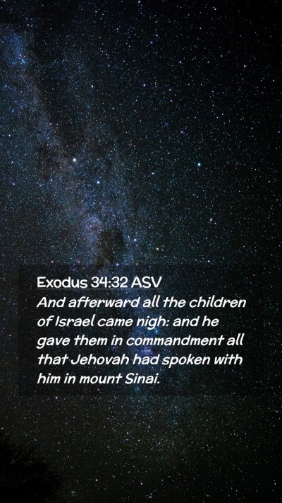 Picture 02 - Exodus 34:32 ASV Mobile Phone Wallpaper - And afterward all the children of Israel came - Mobile Bible Verse Wallpaper