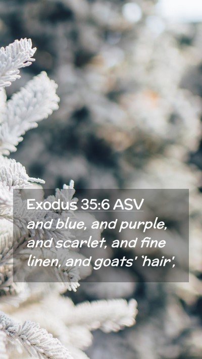 Picture 02 - Exodus 35:6 ASV Mobile Phone Wallpaper - and blue, and purple, and scarlet, and fine - Mobile Bible Verse Wallpaper