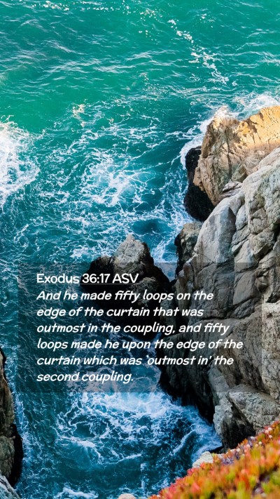 Picture 02 - Exodus 36:17 ASV Mobile Phone Wallpaper - And he made fifty loops on the edge of the - Mobile Bible Verse Wallpaper