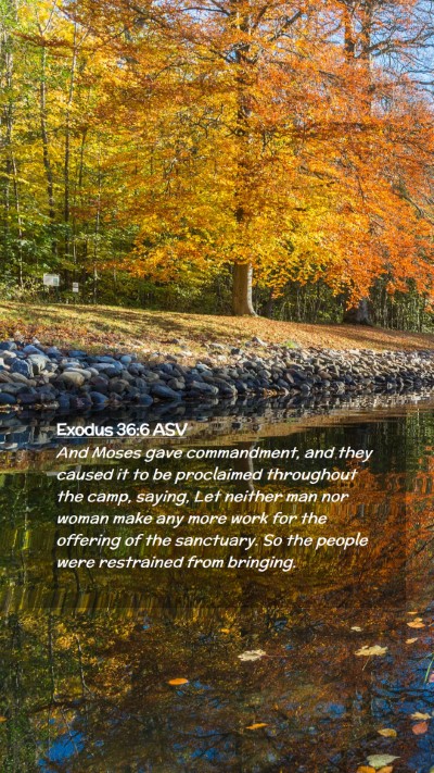 Picture 02 - Exodus 36:6 ASV Mobile Phone Wallpaper - And Moses gave commandment, and they caused it to - Mobile Bible Verse Wallpaper