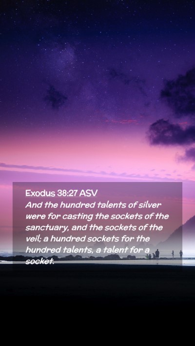Picture 02 - Exodus 38:27 ASV Mobile Phone Wallpaper - And the hundred talents of silver were for - Mobile Bible Verse Wallpaper