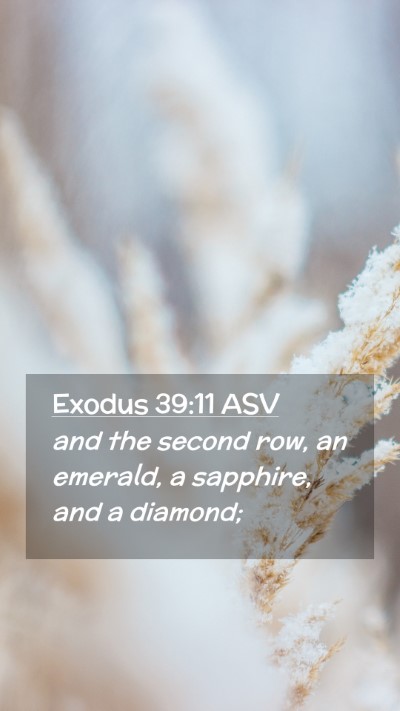 Picture 02 - Exodus 39:11 ASV Mobile Phone Wallpaper - and the second row, an emerald, a sapphire, and a - Mobile Bible Verse Wallpaper