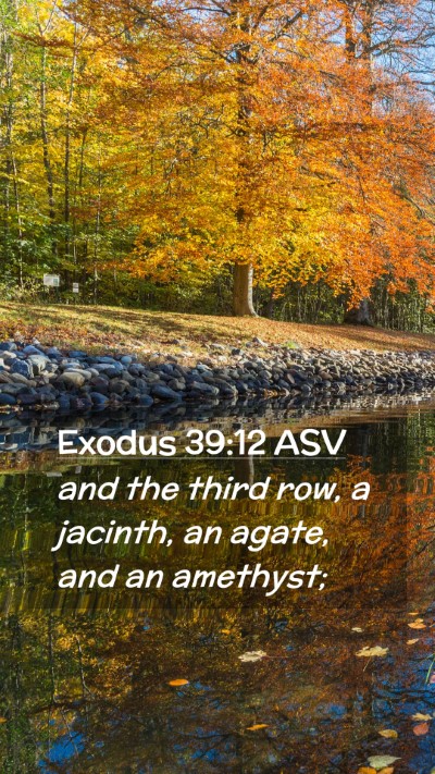 Picture 02 - Exodus 39:12 ASV Mobile Phone Wallpaper - and the third row, a jacinth, an agate, and an - Mobile Bible Verse Wallpaper