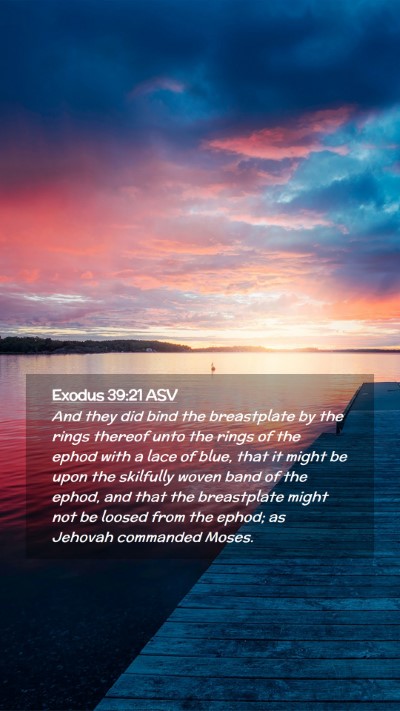 Picture 02 - Exodus 39:21 ASV Mobile Phone Wallpaper - And they did bind the breastplate by the rings - Mobile Bible Verse Wallpaper