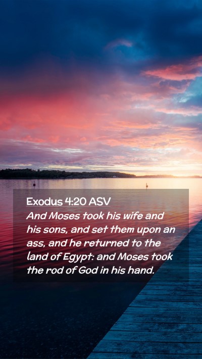 Picture 02 - Exodus 4:20 ASV Mobile Phone Wallpaper - And Moses took his wife and his sons, and set - Mobile Bible Verse Wallpaper