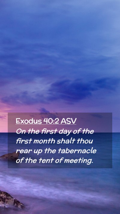 Picture 02 - Exodus 40:2 ASV Mobile Phone Wallpaper - On the first day of the first month shalt thou - Mobile Bible Verse Wallpaper