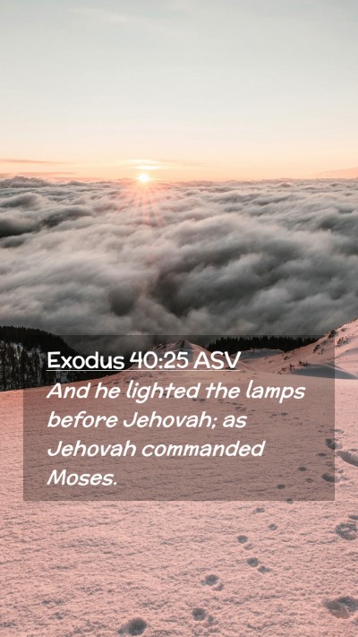 Picture 02 - Exodus 40:25 ASV Mobile Phone Wallpaper - And he lighted the lamps before Jehovah; as - Mobile Bible Verse Wallpaper