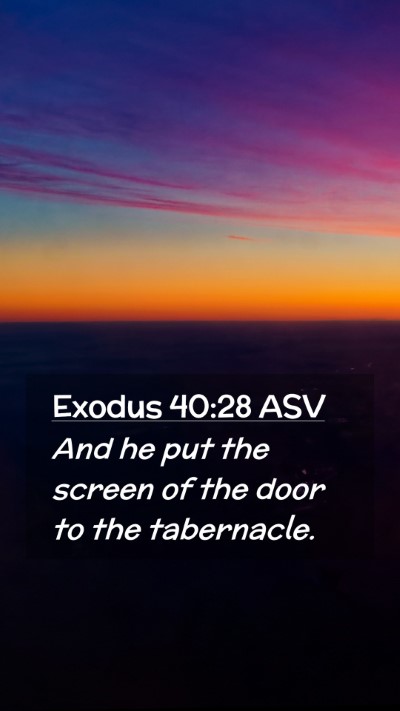 Picture 02 - Exodus 40:28 ASV Mobile Phone Wallpaper - And he put the screen of the door to the - Mobile Bible Verse Wallpaper