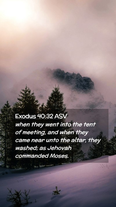 Picture 02 - Exodus 40:32 ASV Mobile Phone Wallpaper - when they went into the tent of meeting, and when - Mobile Bible Verse Wallpaper