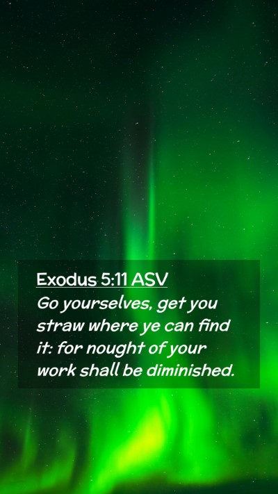 Picture 02 - Exodus 5:11 ASV Mobile Phone Wallpaper - Go yourselves, get you straw where ye can find - Mobile Bible Verse Wallpaper
