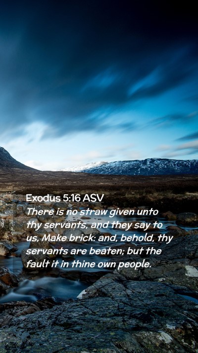 Picture 02 - Exodus 5:16 ASV Mobile Phone Wallpaper - There is no straw given unto thy servants, and - Mobile Bible Verse Wallpaper