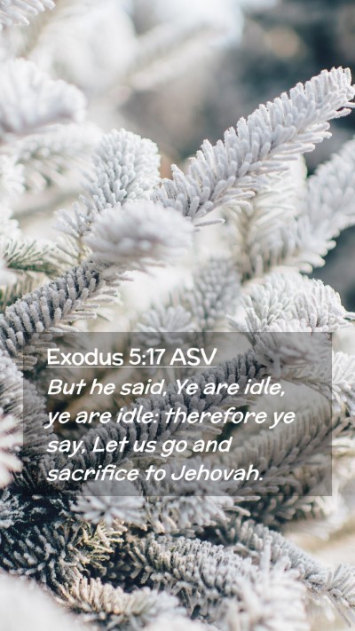 Picture 02 - Exodus 5:17 ASV Mobile Phone Wallpaper - But he said, Ye are idle, ye are idle: therefore - Mobile Bible Verse Wallpaper