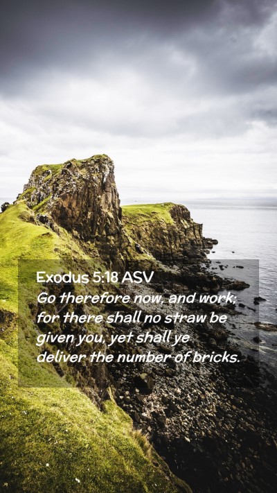 Picture 02 - Exodus 5:18 ASV Mobile Phone Wallpaper - Go therefore now, and work; for there shall no - Mobile Bible Verse Wallpaper