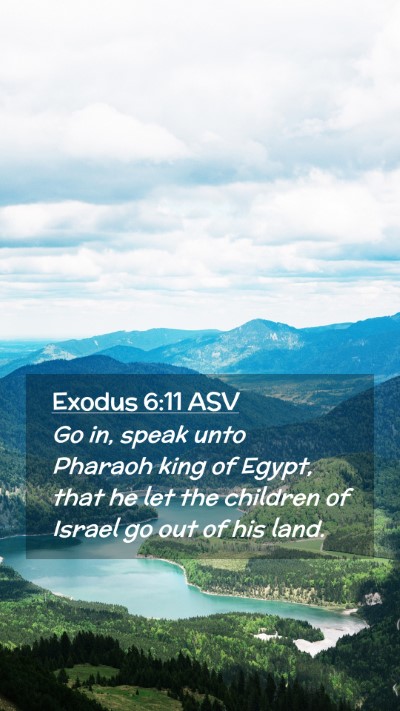 Picture 02 - Exodus 6:11 ASV Mobile Phone Wallpaper - Go in, speak unto Pharaoh king of Egypt, that he - Mobile Bible Verse Wallpaper