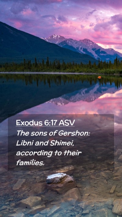 Picture 02 - Exodus 6:17 ASV Mobile Phone Wallpaper - The sons of Gershon: Libni and Shimei, according - Mobile Bible Verse Wallpaper