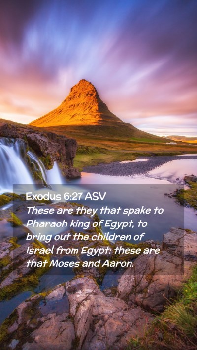 Picture 02 - Exodus 6:27 ASV Mobile Phone Wallpaper - These are they that spake to Pharaoh king of - Mobile Bible Verse Wallpaper