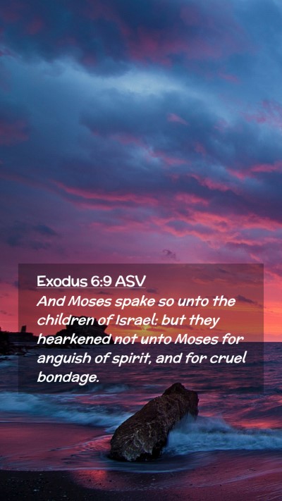 Picture 02 - Exodus 6:9 ASV Mobile Phone Wallpaper - And Moses spake so unto the children of Israel: - Mobile Bible Verse Wallpaper