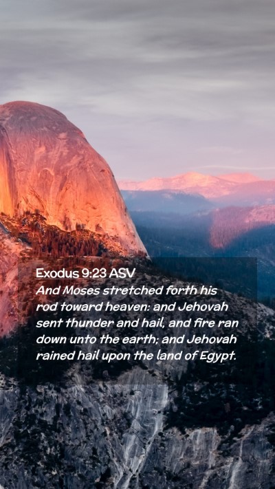 Picture 02 - Exodus 9:23 ASV Mobile Phone Wallpaper - And Moses stretched forth his rod toward heaven: - Mobile Bible Verse Wallpaper